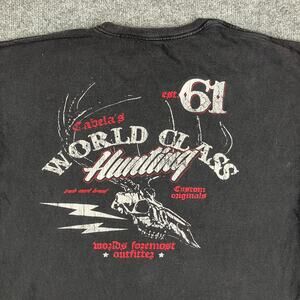 Cabela’s T-Shirt Mens XL Black World Class Hunting Graphic Outdoor Skull Tee